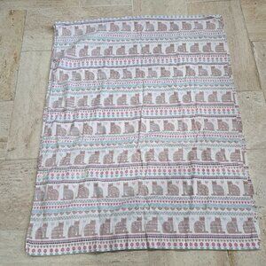 VTG 1980s COTTAGECORE CAT HEARTS TWIN 74" x 97" FLAT SHEET VUTEKS PAT MEYERS